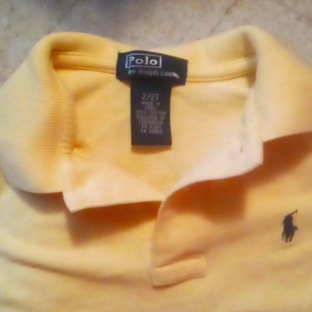 1 yellow polo shirt